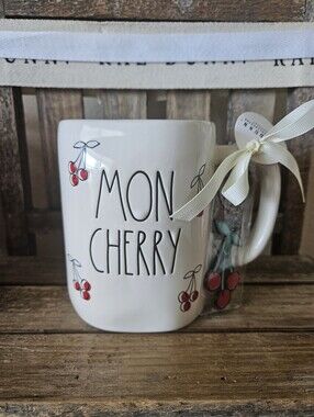 Rae Dunn Mon Cherry Ceramic Mug
